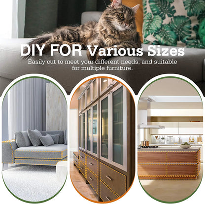 Cat Scratch Furniture Protector,【16 Pack】Cat Scratch Deterrent Tape, Furniture Protectors Training Tape, Couch Corner Cat Scratch Repellent with 90 PCS Upholstery Pins, White