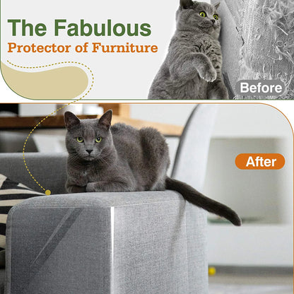 Cat Scratch Furniture Protector,【16 Pack】Cat Scratch Deterrent Tape, Furniture Protectors Training Tape, Couch Corner Cat Scratch Repellent with 90 PCS Upholstery Pins, White