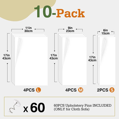 Cat Scratch Furniture Protector,【16 Pack】Cat Scratch Deterrent Tape, Furniture Protectors Training Tape, Couch Corner Cat Scratch Repellent with 90 PCS Upholstery Pins, White