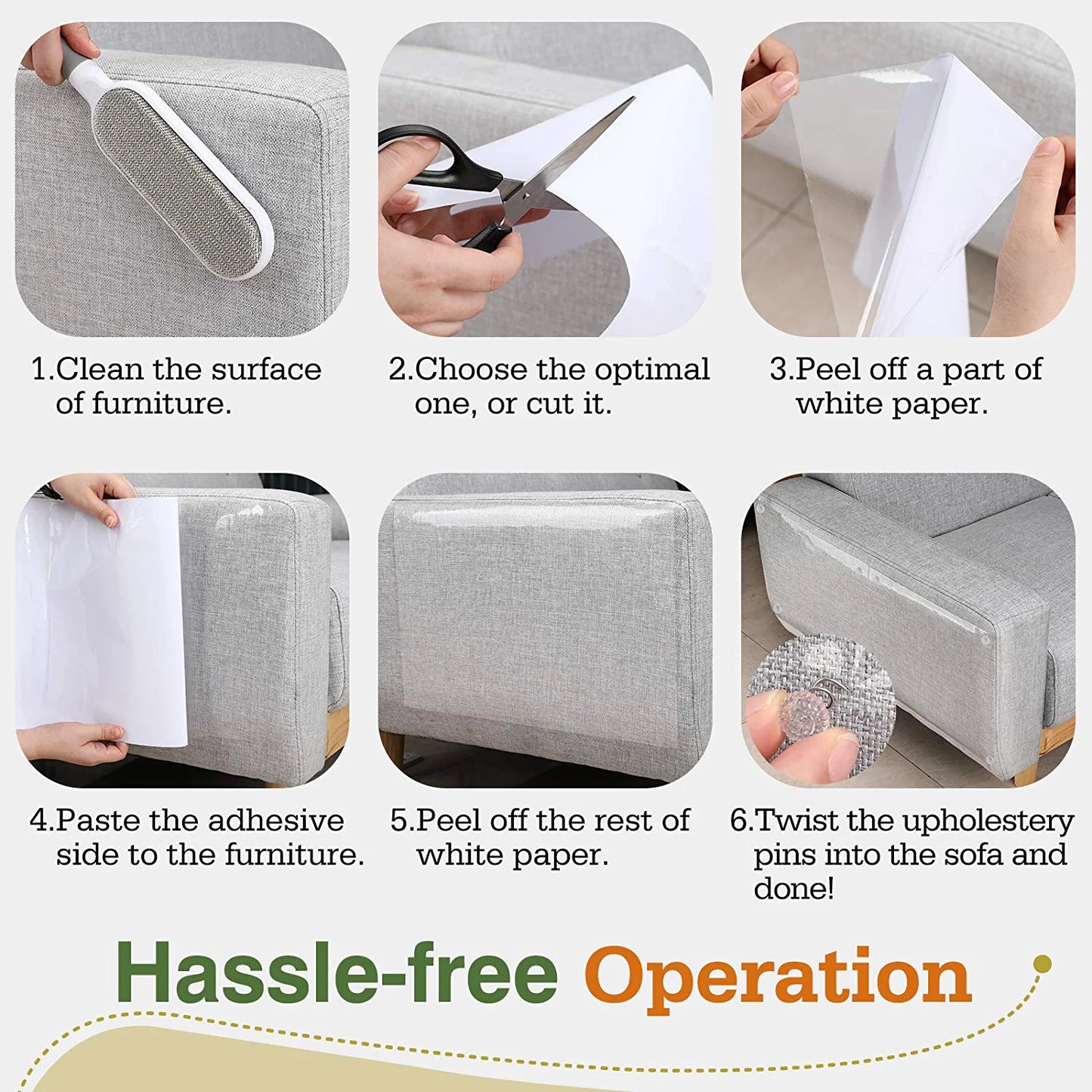 Cat Scratch Furniture Protector,【16 Pack】Cat Scratch Deterrent Tape, Furniture Protectors Training Tape, Couch Corner Cat Scratch Repellent with 90 PCS Upholstery Pins, White