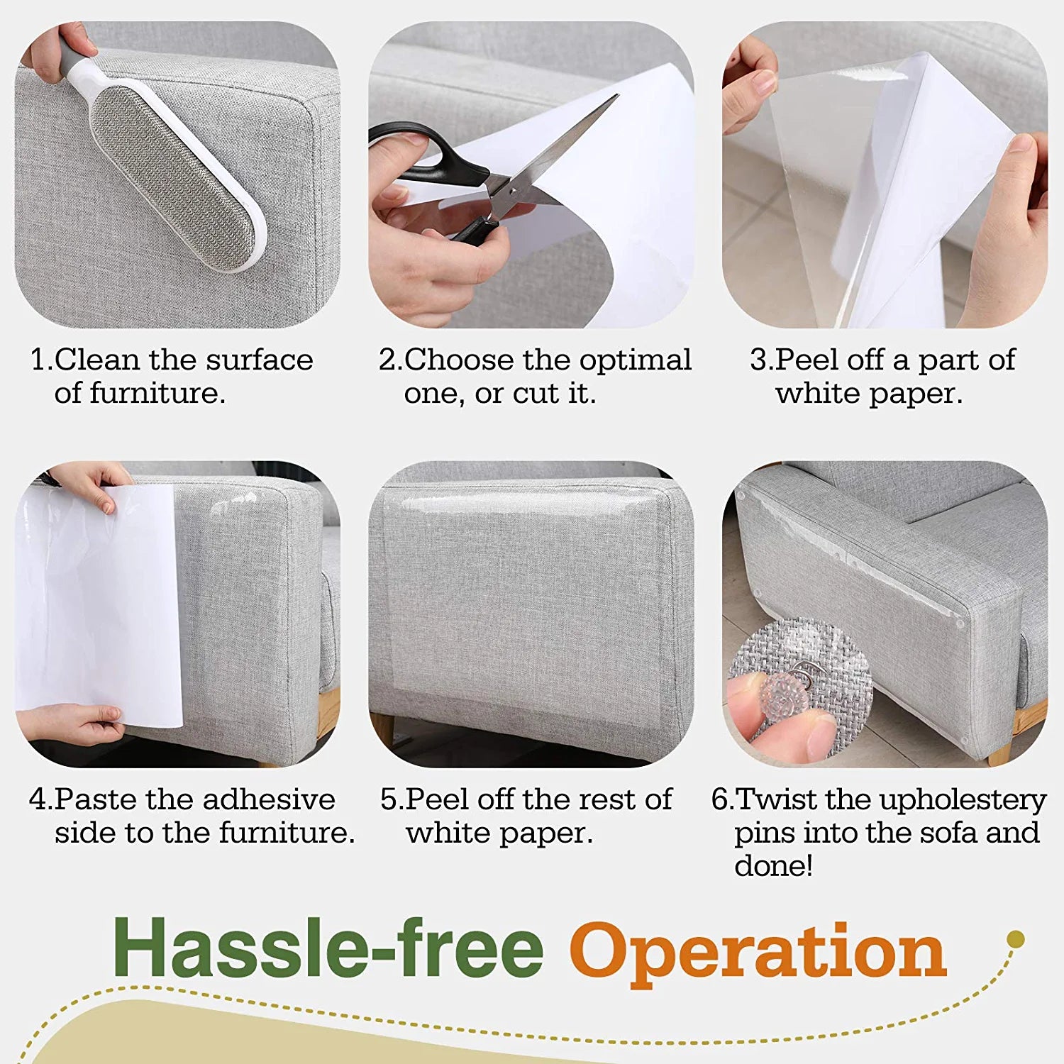 Cat Scratch Furniture Protector,【16 Pack】Cat Scratch Deterrent Tape, Furniture Protectors Training Tape, Couch Corner Cat Scratch Repellent with 90 PCS Upholstery Pins, White