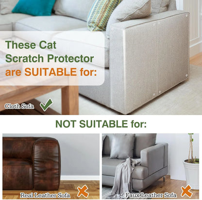 Cat Scratch Furniture Protector,【16 Pack】Cat Scratch Deterrent Tape, Furniture Protectors Training Tape, Couch Corner Cat Scratch Repellent with 90 PCS Upholstery Pins, White